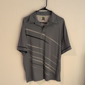 Greg Norman Shark For Tasso Elba Gray Short-Sleeve Polo Shirt L Large